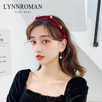 Dongdaemun headband female Net red Korea simple wide side pressure hair card hair belt retro French head hoop out flannel women