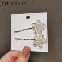 Korean elegant crystal hairclip Forest Flower banghai clip edge clip girl top clip hair net red clip