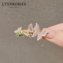 Clip headdress Korean Elegant Butterfly imitation Crystal hairclip temperament Bangar clip girl edge clip duck bill hair clip
