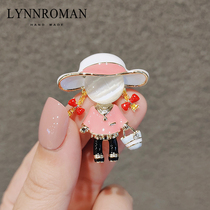 Korean cute little girl brooch girl Japanese pin decoration anti-light buckle personality tide cardigan sweater accessories
