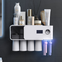 Intelligent UV toothbrush sterilizer Toilet suction wall-mounted sterilization electric brushing cup shelf free hole