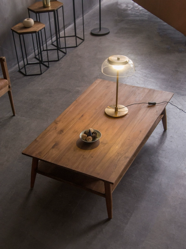 Nội thất gỗ tếch cũ nhập khẩu tất cả gỗ nguyên tấm bàn cà phê bàn ​​gỗ đăng nhập 1,2 mét bàn trà phòng khách nhà đơn giản hiện đại căn hộ nhỏ - Bàn trà