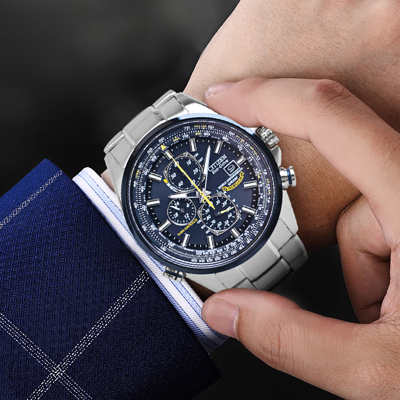 CITIZEN Japan-ROK waterproof luminous sky Eagle Blue Angel Light Kinetic Watches watches Male AT8020