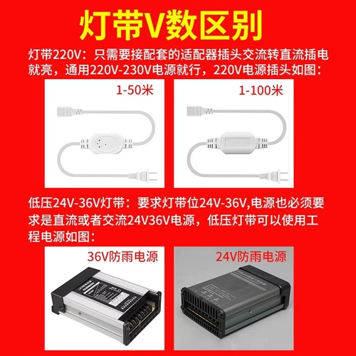 Светодиодная дорожная светодиодная лента, водонепроницаемый туннель, светильник, лампа, 220v, 24v, 36v