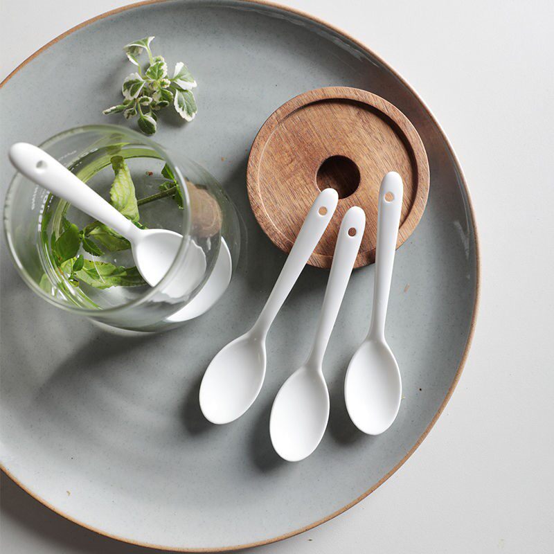 Seasoning spoon seasoning spoon coffee spoon mixing spoon stick ceramic household long handle small spoon can salt chili kitchen baby