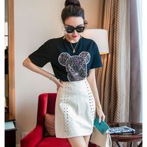 SANDRO VENELA SUMMER MONEY Elegant Temperament Small Subconspicuic High Short Sleeve T-shirt Short Skirt Fashion Two Suits