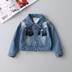 Baby 2019 mùa xuân mới rửa bé lỗ nước denim jacket Hàn Quốc phiên bản tua trang trí ve áo hàng đầu. 