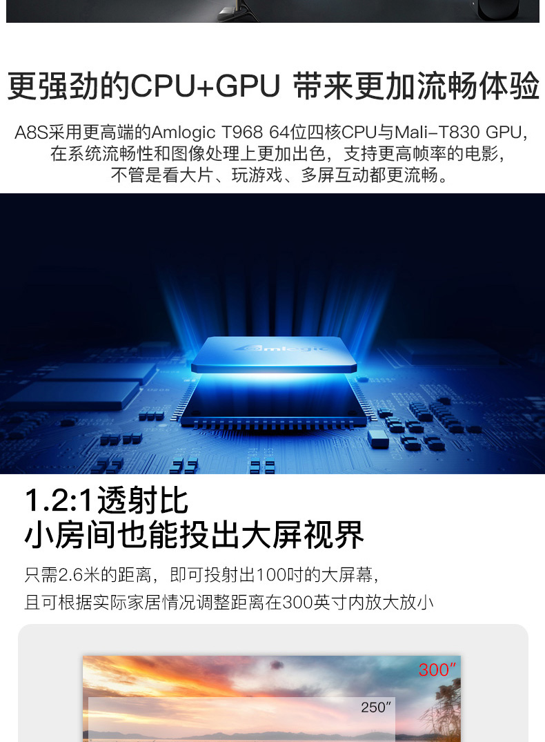 [2019 mới] Màn hình ma thuật Tmall S2 A8S máy chiếu gia đình nhỏ cầm tay wifi không dây rạp hát tại nhà di động HD 1080p máy chiếu tường điện thoại di động để xem phim - Máy chiếu máy chiếu yg530