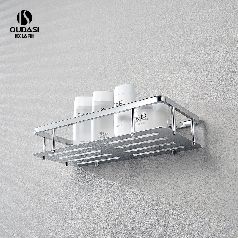 All copper bathroom shampoo bathroom shelf storage frame rushing shower wall hanging triangle net basket