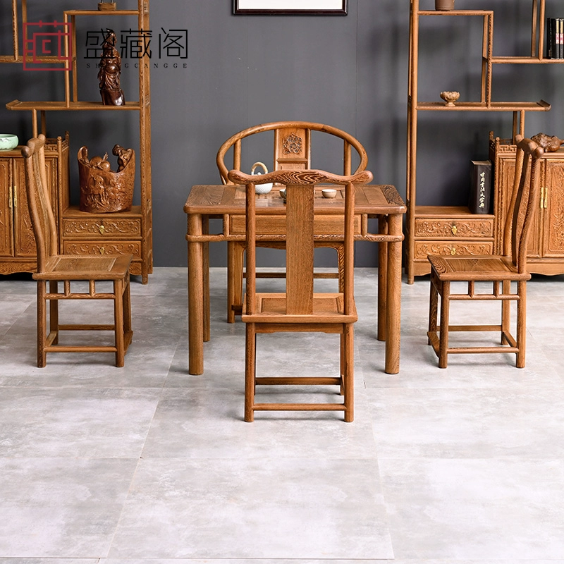 Đồ nội thất gỗ gụ wenge bàn trà và ghế kết hợp hộ gia đình chung cư nhỏ Bàn trà mới bàn trà Trung Quốc bàn trà nghệ thuật bằng gỗ rắn - Bàn trà