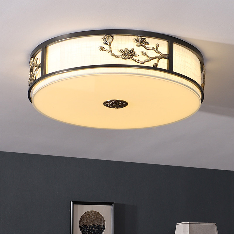 New Chinese suction ceiling lamp full copper living-room light rose square bedroom light Chinese wind pure copper color dining room lamps