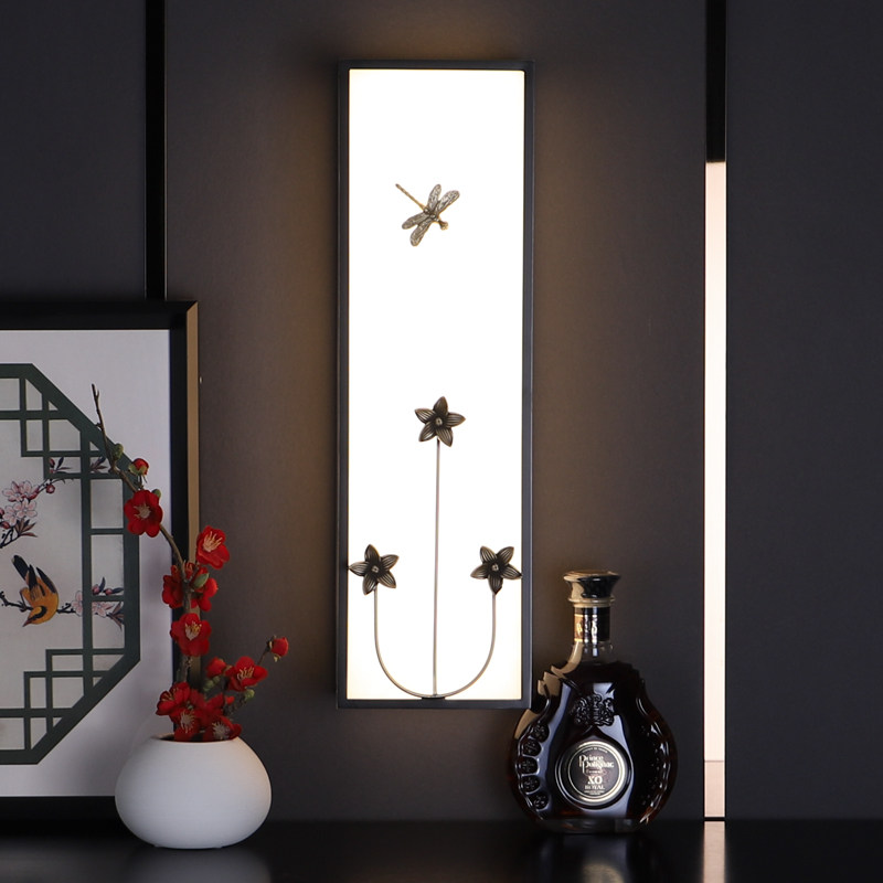 New Chinese style wall lamp modern minimalist living room TV background wall bedroom room bedside Zen designer lamps