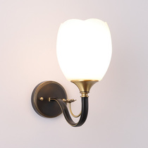 New Chinese wall lamp All copper living room lamp Modern TV background wall lamp Bedroom bedside lamp Zen Chinese style lamp