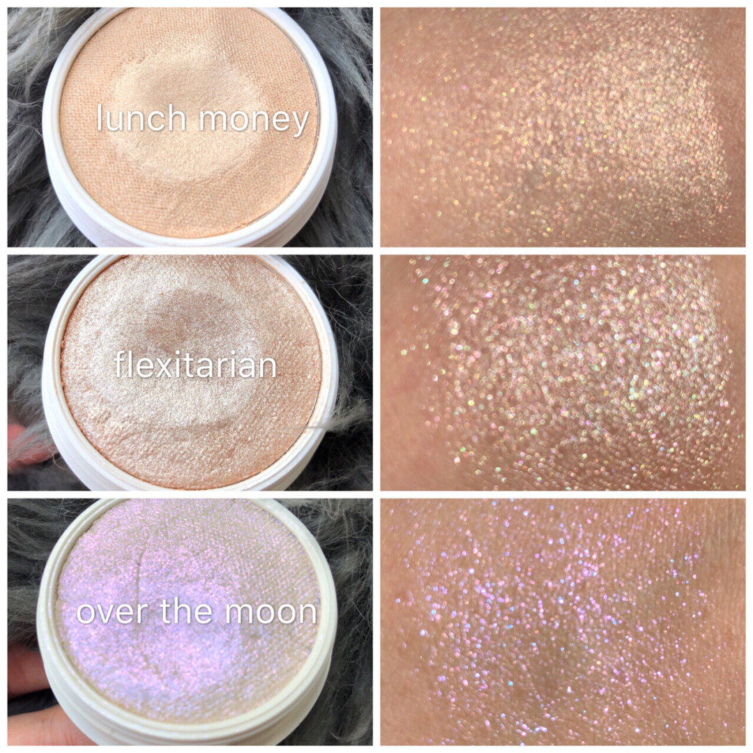 colourpop Carra Bubble Matty High Light Over the Moon Flexitarian Lunch