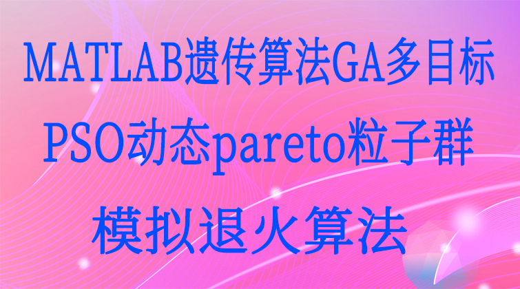 MATLAB遗传算法GA多目标优化pareto非劣解粒子群优化算法PSO动态粒子群模拟退火算法旅行商背包资源配置视频课程