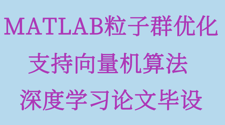 aotuo haima malala towin aoer MATLAB粒子群优化支持向量机算法深度学习论文毕设视频课程