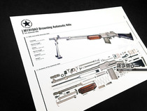 American Browning Automatic Rifle M1918A2 Light Machine Gun Firearms Structure Chart Wall Chart Poster Decorative Painting