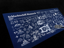 Germany German Bismarck Battleship (4) Ship Structure Map Military Blueprint Poster Decorative Painting