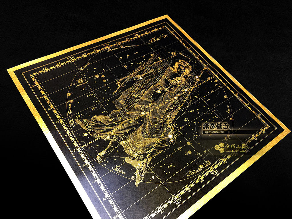 Virgo 12 constellations 12 constellations European universe celestial body picture gold foil poster decorative painting