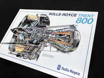 Rolls Royce Rolls Royce Trent 800 Engine Aero Engine structure diagram Poster Decoration
