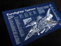 Eurofighter Typhoon European Typhoon Fighter Structural Blueprint Hanging Poster Decorative Painting
