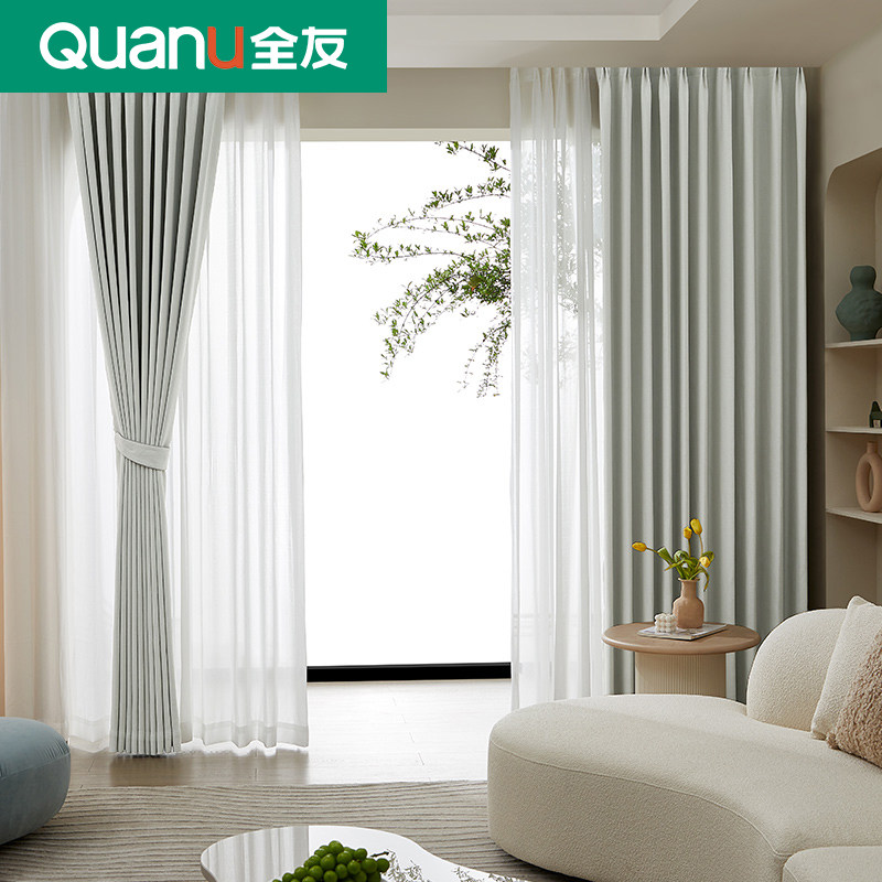 Full-friendly full house Custom Curtains Shade Shading shade Bedrooms Thickened Thermal Insulation Soundproofing track Roman pole new pack installation-Taobao