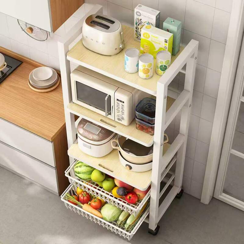 Pull-Out Microwave Vegetable Storage Rack Kitchen Narrow Gap Storage Rack Multi-Layer Snack and Fruit Storage Shelf Pull-Out Microwave Vegetable Storage Rack Kitchen Narrow Gap Storage Rack Multi-Layer Snack and Fruit Storage Shelf