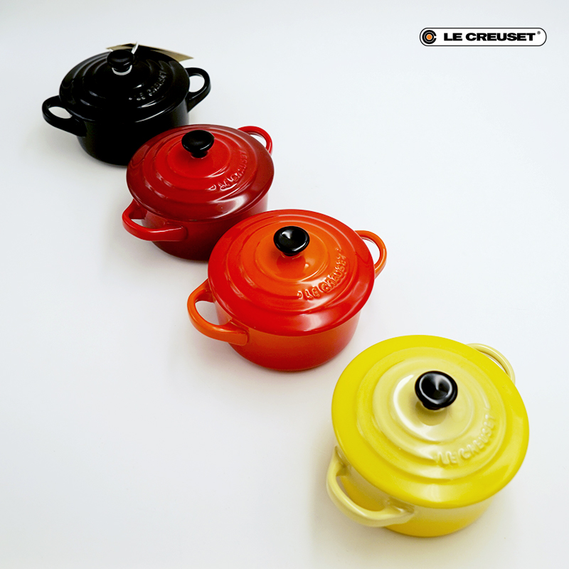 Le Creuset cool color red, orange, yellow, black mini ceramic casserole 4 to 10 cm