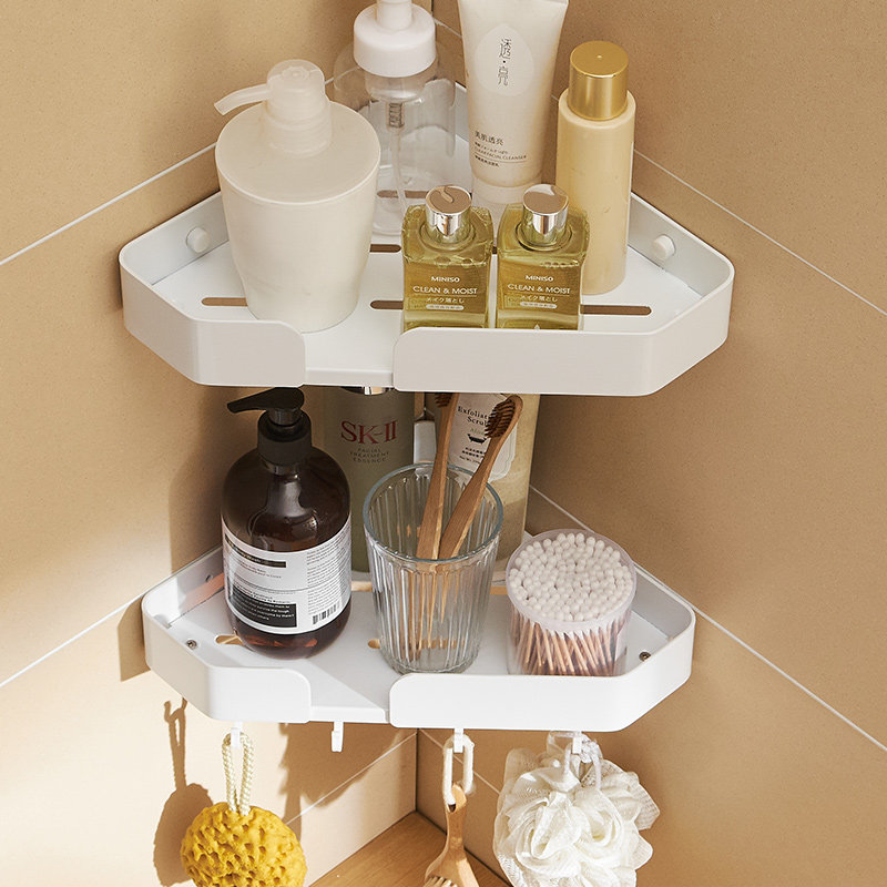 Perforated Bathroom Shelve Corner Shelf Tripod Containing Layer Rack Wall-mounted Makeup Room Suction Wall-mounted Rack Wash Stand