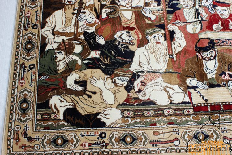 Tấm thảm nghệ thuật Tân Cương Phòng khách Phòng ngủ Treo tường Tấm thảm pha trộn 12 Muqam Tranh trang trí nhà hàng Tân Cương - Tapestry