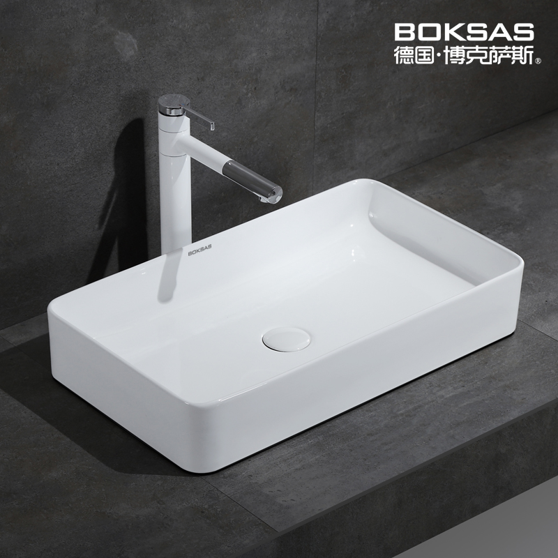 Boksace Nordic Ceramic Square Table Basin Washbasin Makeup Room Art Basin Home Hand Wash Balcony Face Basin
