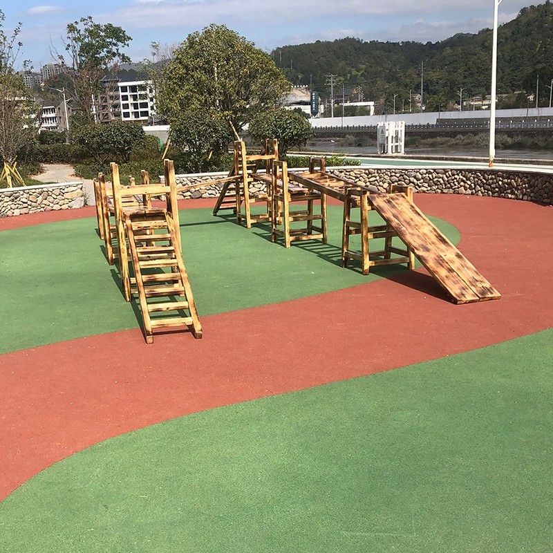 Kindergarten outdoor carbonated climbing frame feeling integrated training combined to climb 13 pieces of children wooden balance plate