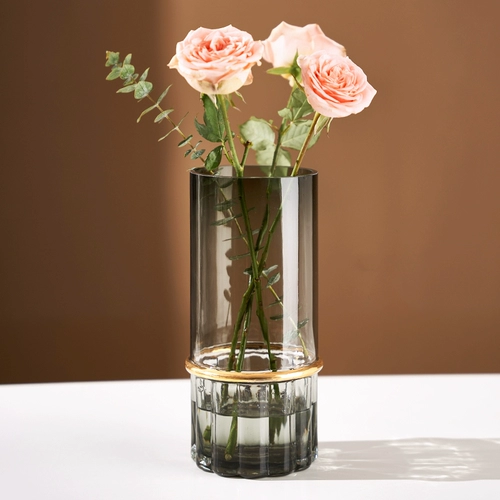 Интернет -знаменитость простота, легкая роскошь, золото, прозрачная стеклянная ваза Aquarius, Rose Lily Cralless, северный стиль