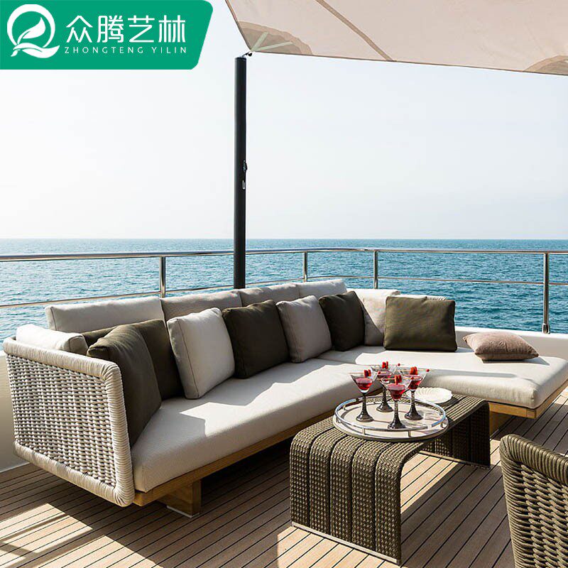 Grapewood Outdoor Sofa Patio Furniture outdoor Antiseptic Wood Open Air Balcony Fujisie Chair Hotel Casual Area Sofa