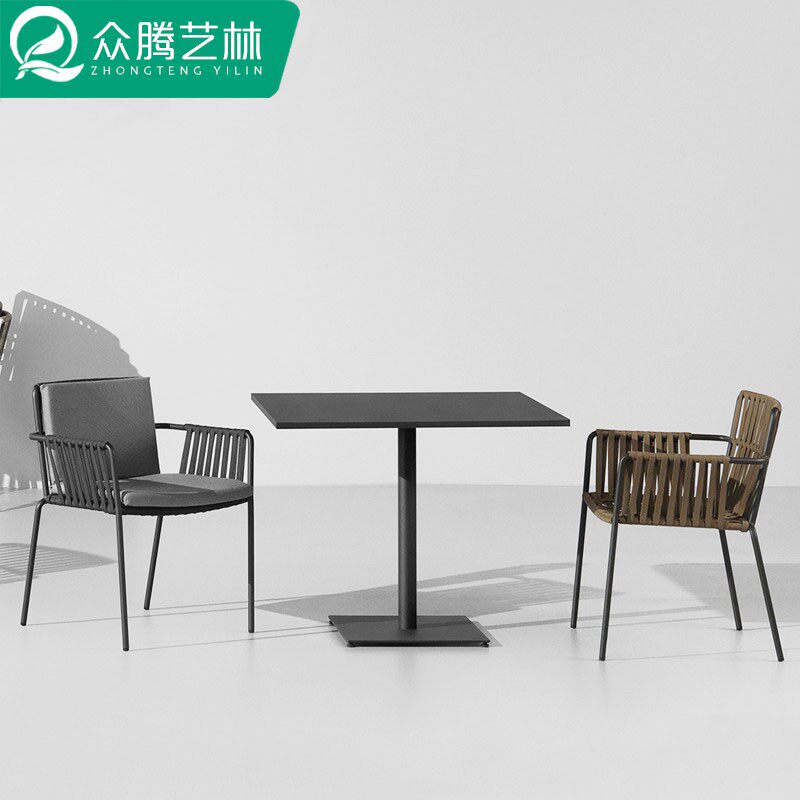 Nordic Outdoor Table And Table Rattan Chair Patio Garden Designer Outdoor Open-air Balcony Café Vines LEISURE TABLE AND CHAIRS
