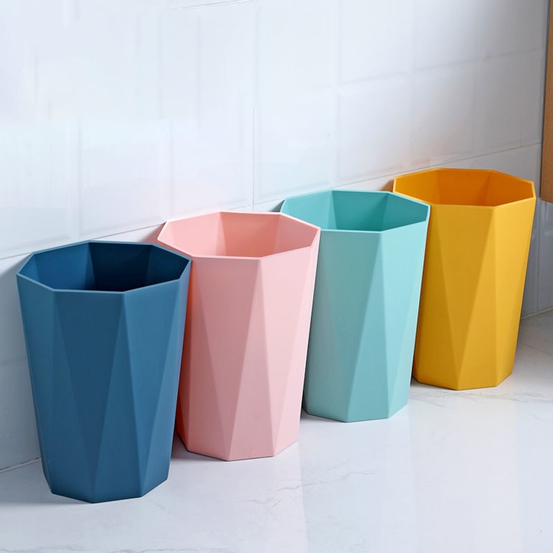 Trash can household living room light luxury Nordic style commercial office large-capacity cylinder kitchen bedroom powder room paper basket