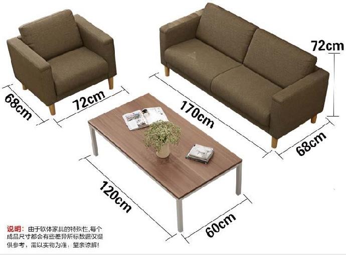 Cafe combination studio office business reception sofa cloth art sofa tea table 1.7 meters long European household
