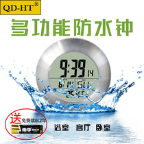 Multifunctional suction cup silent bathroom shower sauna living room bedroom waterproof time date temperature clock electronic clock