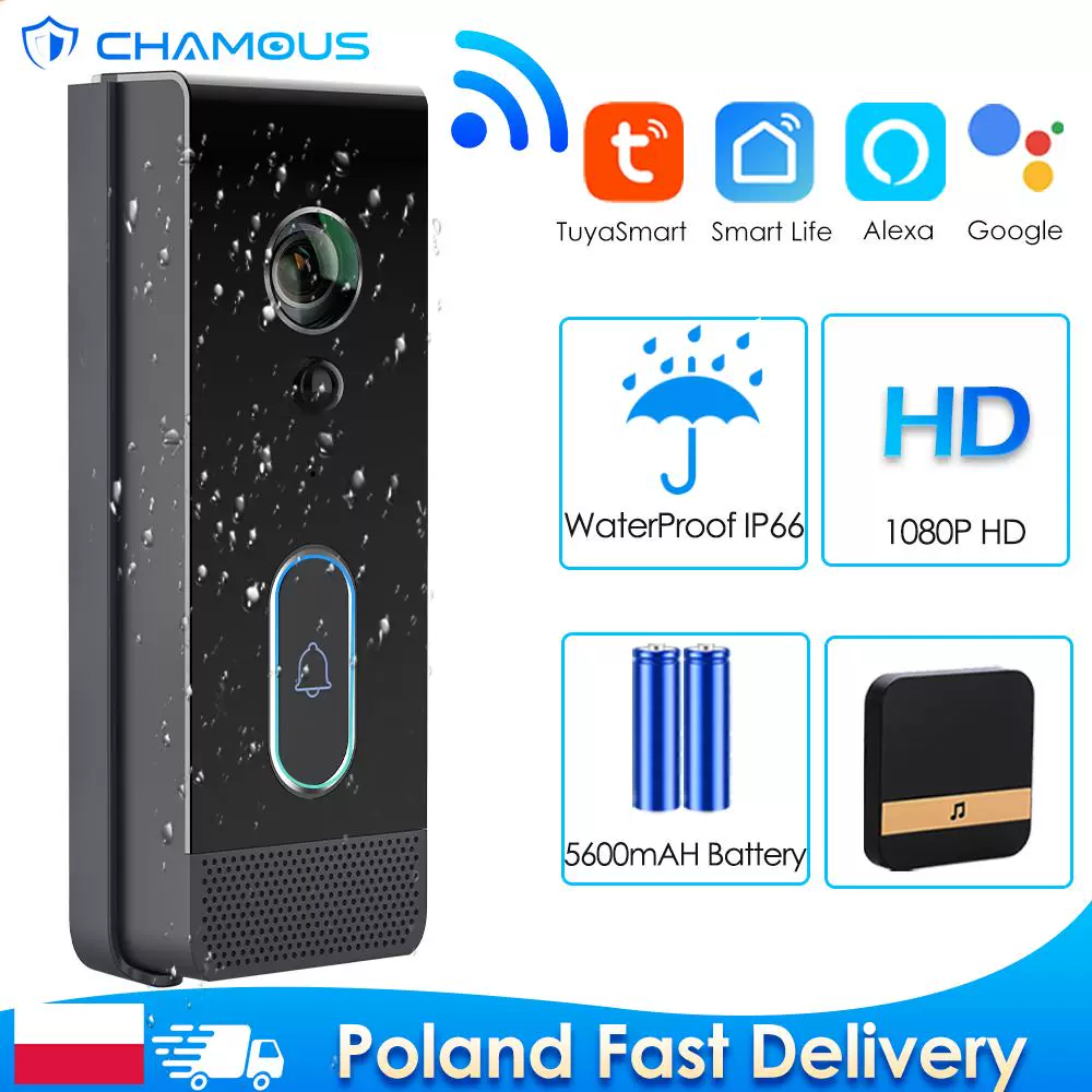 Wi‑Fi уличный дверной звонок Tuya Video DOORBELL WATERPROF IP65 В