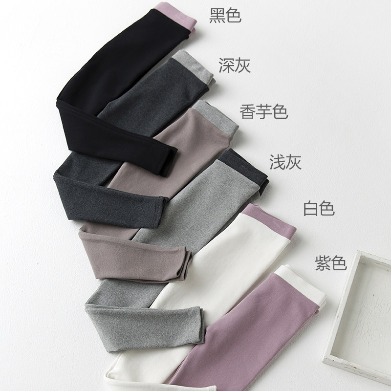 Girls' inner pants plus velvet autumn and winter outer wear Western style new middle-aged children's warm pants female baby cotton pants