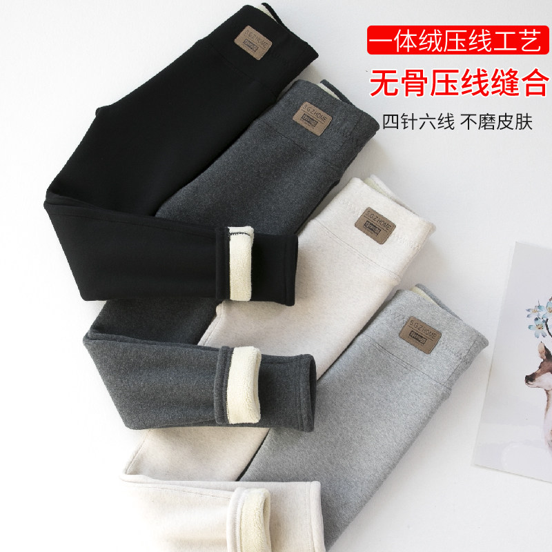 Girls leggings plus fleece thick autumn and winter outside wear new foreign children's warm pants big baby cotton pants