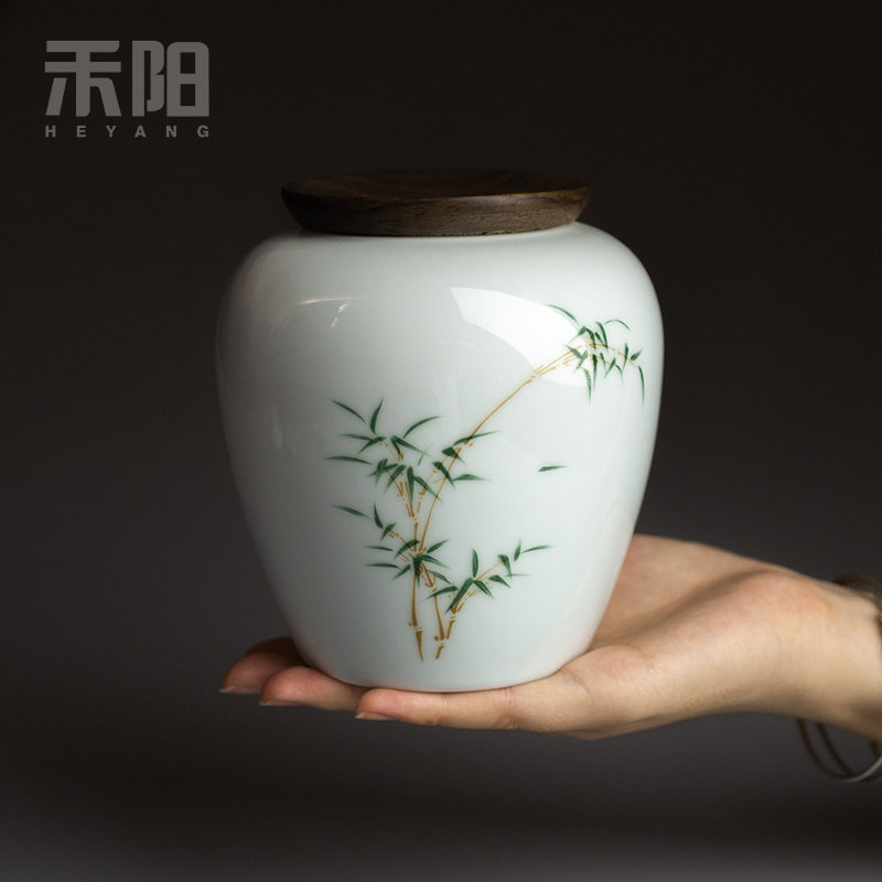 Send Yang ceramic tea pot small household seal pot of tea tea storage tanks storehouse storage POTS gift boxes of the jar