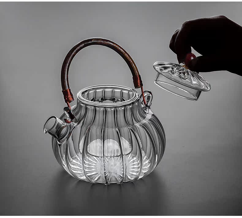 Send Yang Japanese petals glass teapot girder pot of household filter boil tea heat - resisting teapot kung fu tea set