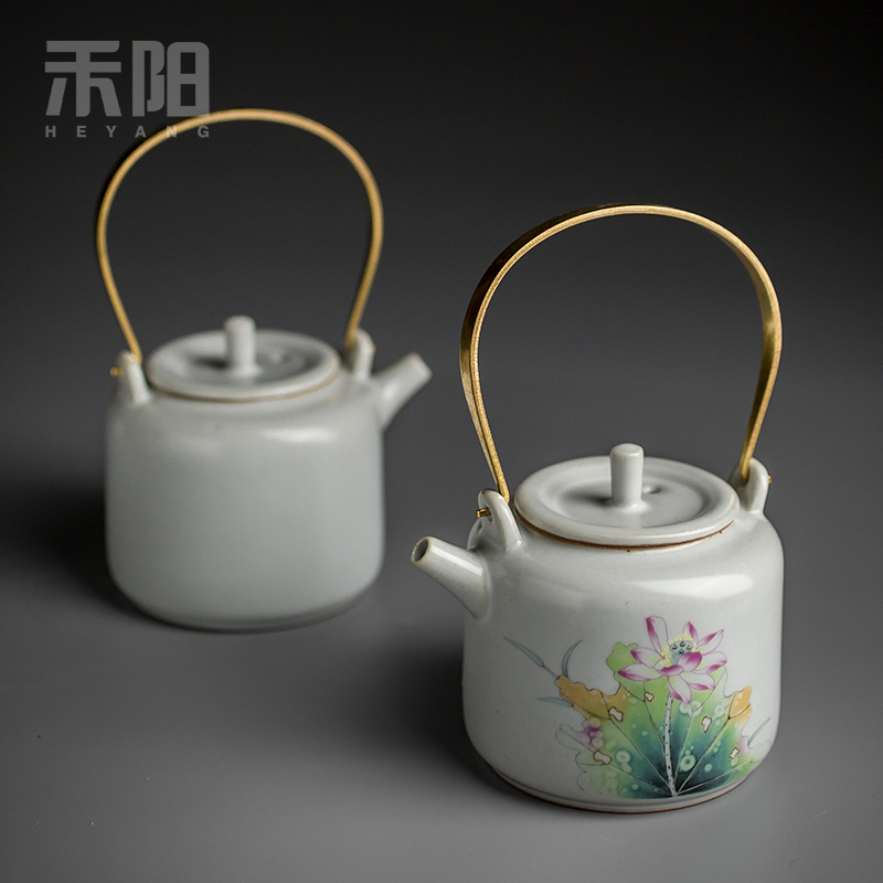 Send the Yang to restore ancient ways your up girder pot of kung fu tea kettle single pot of trumpet on your porcelain ceramic household make tea