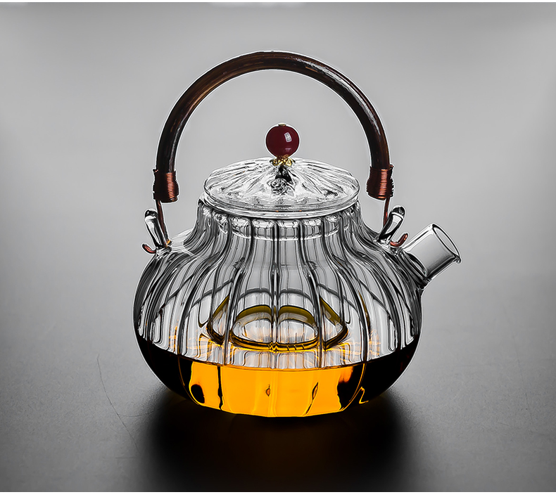 Send Yang Japanese petals glass teapot girder pot of household filter boil tea heat - resisting teapot kung fu tea set