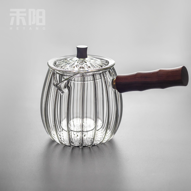 Send Yang glass teapot side "bringing boiled tea ware heat - resisting teapot kung fu tea set filter with thick hot pot