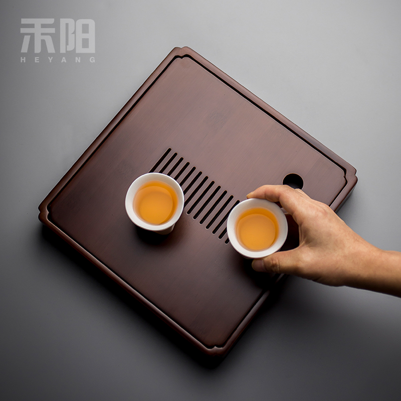 Send Yang tea tray bamboo sea water tea tea table saucer kung fu tea set solid wood, bamboo, small tray bearing kettle