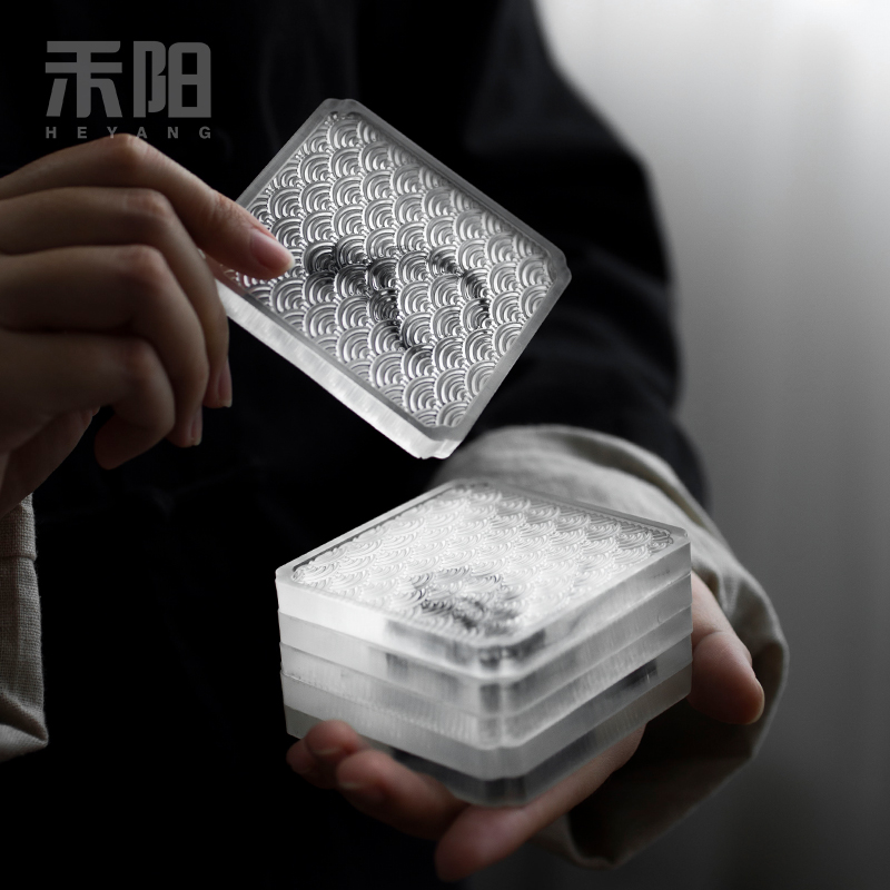 Send Yang resin pine coasters tea accessories tea taking of household heat insulation cup mat cup suit kung fu