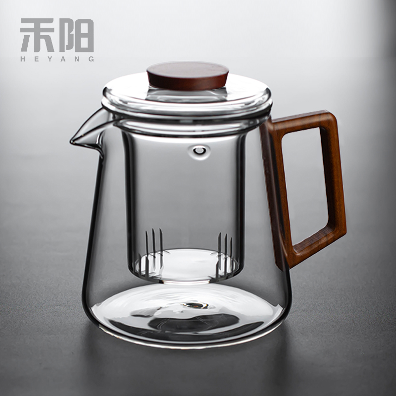 Heyang high temperature thick glass bubble teapot with filter household teapot flower teapot tea set cooking teapot