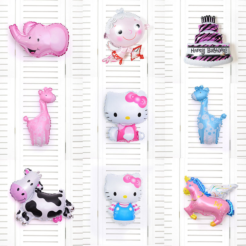 Children's birthday baby cartoon mini balloon aluminum film balloon one-year-old hundred-day banquet birthday decoration supplies